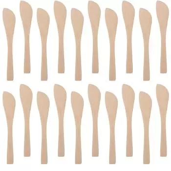 20 шт. ложек из натурального дерева для начинки пельменей, для намазывания пирогов, эмпанада, равиоли, масла, сливочного сыра, гуакамоле, торта, джема 16.50X2.70X0.30CM