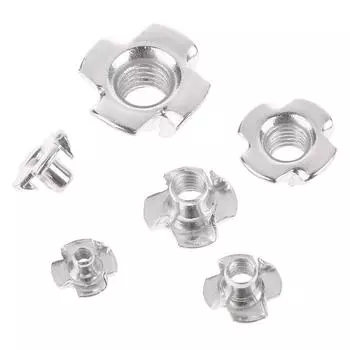 20 шт. M3 M4 M5 M6 M8 M10 оцинкованные гайки с четырьмя лапками для динамика T-образная гайка глухая зубчатая вставка T-образная гайка вставки M4X8