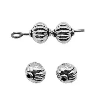 20 шт., маленькие бусины в виде тыквы, бусины с маленькими отверстиями, бусины-проставки, бусины, античное серебро, цвет цинкового сплава, 6X6X6 мм