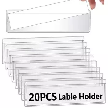 20 шт. Маленькие держатели для этикеток Пластиковые карманы для индексных карточек Карманы для бирок Идентификационная карточка 20pcs