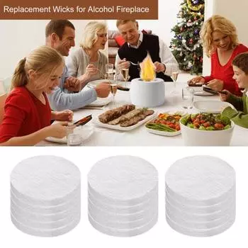 20 шт. Маленький керамический фитиль из ваты для замены на настольной горелке, спирт и биоэтанол, топливо, абсорбирующий многоразовый углеродный войлочный фитиль, подходящий 20PCS