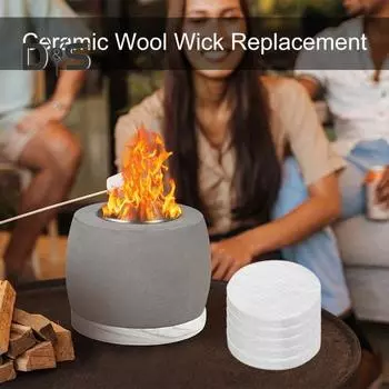 20 шт. Маленький керамический фитиль из ваты для замены на настольной горелке, спирт и биоэтанол, многоразовый углеродный войлочный фитиль, подходящий для 20PCS