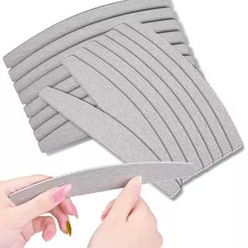 20 шт., маникюрные полукруглые пилочки для ногтей, двухсторонние, 100/180, гель для кутикулы, полировка, педикюр, маникюрный инструмент, шлифовальные полоски для ногтей