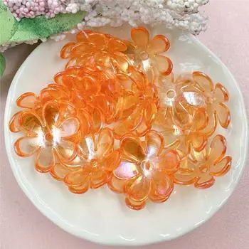 20 шт. Материалы для ручной работы, аксессуары для волос, изготовление украшений, модные бусины с 6 лепестками, цветок розовый