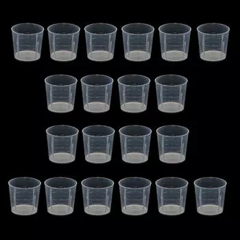 20 шт. Мерные стаканы-кувшины, пластиковые, 20 мл, для жидкостей