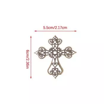 20 шт., металлические филигранные кресты, цветы, ломтики, подвески, базовая установка, ювелирные изделия, компоненты «сделай сам», филигранные подвески, аксессуары серебряный