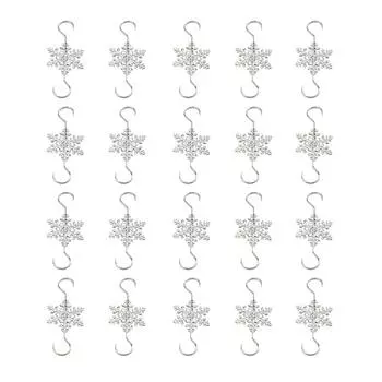 20 шт. Металлические крючки в виде снежинок, рождественские крючки, праздничные украшения для рождественской елки, крючки S
