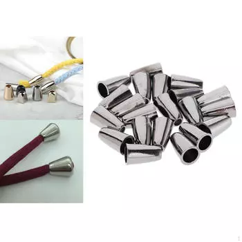 20 шт., металлические замки для шнура, застежка на концах, стопор для швейных изделий для одежды - серый