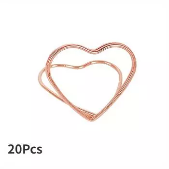 20 шт. Металлический держатель для заметок в форме двойного сердца, настольный держатель для рассадочных карточек, зажим для фото, подставка для карточек, держатель для сообщений в форме сердца для свадебного банкета 20Pcs розового золота