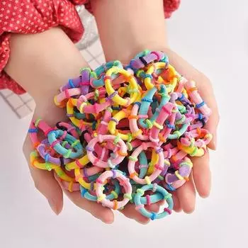 20 шт., милая детская резинка для волос, радужная мини-резинка, 2 см, эластичная повязка на голову, модная эластичная маленькая резинка для девочек 20PCS