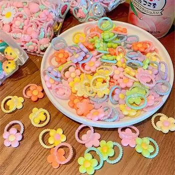 20 шт., милые резинки для детей, не повредит волосы, эластичная веревка для головы хорошей девочки, маленькая завязка для волос, головной убор с щебетанием A10