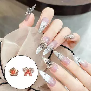 20 шт. мини 3D красочные цветы бабочки подвески для ногтей плоские смоляные стразы для украшения DIY нейл-арт ювелирные аксессуары Cherry blossoms