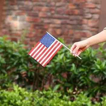 20 шт., мини-флаги США, устойчивые к выцветанию, ручные маленькие миниатюрные американские флаги США, вечерние