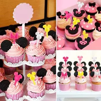 20 шт. Мини Kawaii Animal Farm Cartoon Fork Fruit Children Snack cake Descer Food Fruit Pick Toothpich Sign Bento Lunches