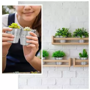 20 шт. Мини-металлическое ведро 6 см, мини-металлические подвесные цветочные горшки, цветочные горшки, подвесное цветочное ведро со съемной ручкой, мини-суккулен