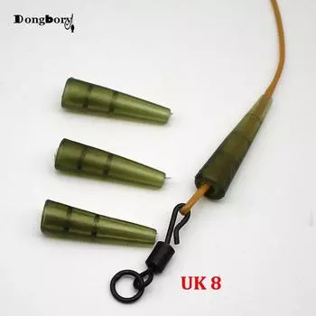 20 шт. мини-незапутывающиеся рукава для ловли карпа, соединяются с рыболовным крючком, зеленый резиновый рукав для быстрой смены крючка для ловли карпа