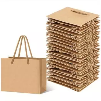 20 шт. Мини-подарочных пакетов с ручками для подарков на свадьбу, день рождения, День святого Валентина, День памяти, упаковочные материалы 20pcs коричневый