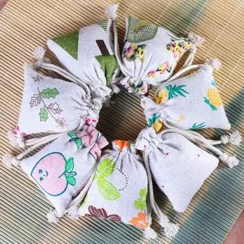 20 шт. Мини-сумка для хранения ювелирных изделий, мультяшная упаковка, кошелек для монет, льняной мешочек на шнурке, подарочная сумка 20pcs style 1