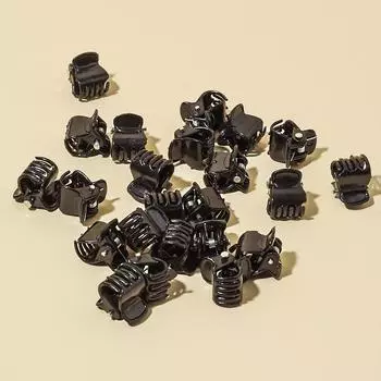 20 шт. Мини-заколки для волос с боковой заколкой, заколка для волос принцессы, маленькая заколка-краб, для непослушной челки, черная заколка для волос, аксессуар для волос. One Size