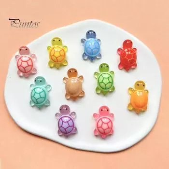 20 шт. Миниатюрная светящаяся фигурка черепахи, светящаяся в темноте, маленькая красочная модель черепахи, миниатюрная статуэтка животного из смолы, украшение, сувениры для вечеринки зелёный