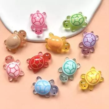 20 шт. Миниатюрная светящаяся фигурка черепахи, светящаяся в темноте, миниатюрная красочная модель черепахи из смолы зелёный