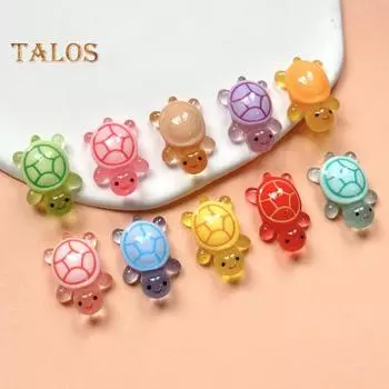 20 шт. Миниатюрная светящаяся фигурка черепахи, светящаяся в темноте, маленькая красочная модель черепахи, миниатюрная статуэтка животного из смолы, украшение, сувениры для вечеринки кофейный