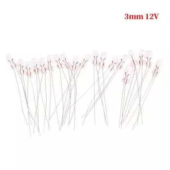 20 шт миниатюрные 3/4 мм 6 В 12 В лампа накаливания Эдисона с рисом