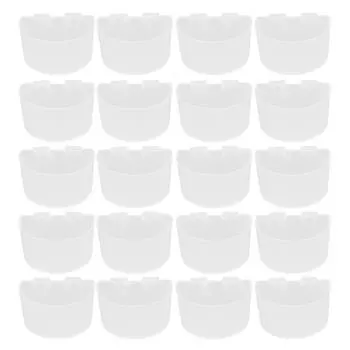 20 шт. Миска для корма для птиц Пластиковая чашка для воды и корма для попугаев Кормушка для птичьей клетки Набор корыт Белый 11x6 см / S белый