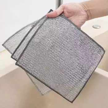 20 шт., многофункциональная тряпка для мытья посуды, набор металлических чистящих подушечек для кухни, не царапающих металл Single Layer