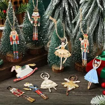 20 шт. мода 20 шт. рождественская подвеска деревянная красочная рождественская декорация мультяшная фигурка рождественская елка орнамент рождество