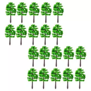 20 шт. Модели деревьев, небольшой железнодорожный пейзаж, украшение, сцена, макет, аксессуар, строительный микроландшафтный реквизит, мини-искусственное украшение