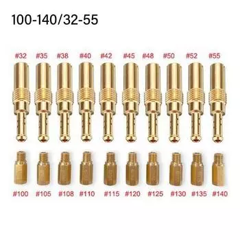 20 шт. модификационные аксессуары, основные жиклеры, желтые медленные пилотные форсунки для PWK/PWM/PE/PD/FCR/PJ 100-140/32-55