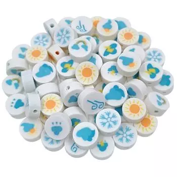 20 шт. Модные мягкие керамические бусины с символами погоды, материалы для самостоятельной работы для сережек, ожерелий, маркировки ювелирных изделий Cloudy to Clear