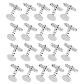 20 шт. модные мужские 12 мм плоские круглые пустые запонки для запонок античный бронзовый