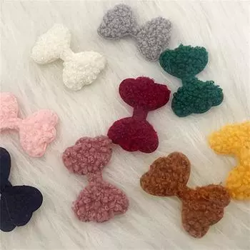 20 шт. модные плюшевые нашивки Тедди мягкие аппликации в виде галстука-бабочки для поделок наклейки для одежды принадлежности DIY заколки для волос украшения One Size чёрный