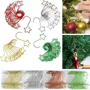 20 шт. модные рождественские крючки Рождественская елка Декор товары для вечеринок орнамент крючок в форме звезды кулон застежка