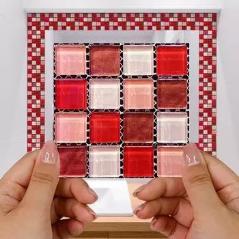 20 шт. Мозаичные наклейки для ванной комнаты, самоклеящиеся настенные наклейки, плитка для ванной, водостойкие и влагостойкие обои, наклейки для кухни, маслостойкие 20pcs