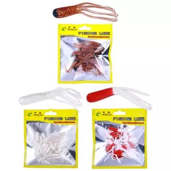 - 20 шт. мягкая трубчатая приманка для червей, наживка для краппи, трубчатая приманка для судака, форели 1