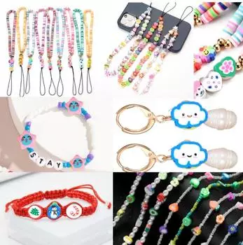 20 шт. мягкие керамические бусины с мультяшным смайликом, браслет «сделай сам», аксессуары ручной работы для изготовления ювелирных изделий Colorful heart