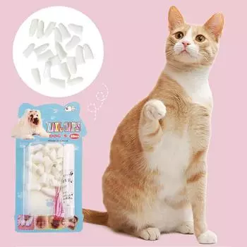 20 шт., мягкие силиконовые колпачки для ногтей с защитой от царапин, защитные чехлы для домашних животных, собак, кошек, 10 мл L белый