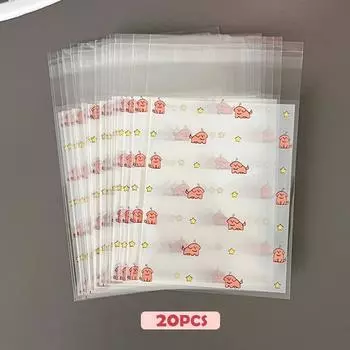 20 шт. мультяшные милые кошки собаки сумка для хранения карточек упаковка орнамент подарочные упаковочные пакеты самоклеящаяся пластиковая сумка для хранения фотокарточек A2