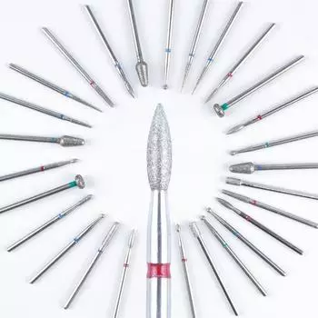 20 шт., набор алмазных сверл для ногтей, бит для удаления кутикулы, 3/32 дюйма, фреза для маникюра, педикюра, инструмент для удаления геля, акрила