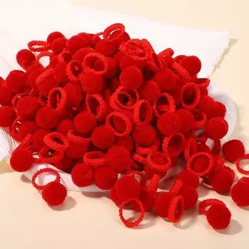 20 шт./набор Разноцветные плюшевые шарики Эластичные резинки для волос для детей Девочек Веревки для волос Завязки Резинки для хвостика Головные уборы Аксессуары для волос