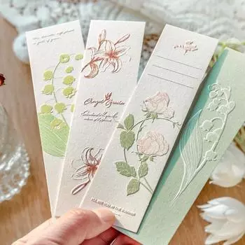 20 шт., набор закладок с печатью природы, рельефная цветочная бумага, маркер для страниц для книг, уникальное чтение