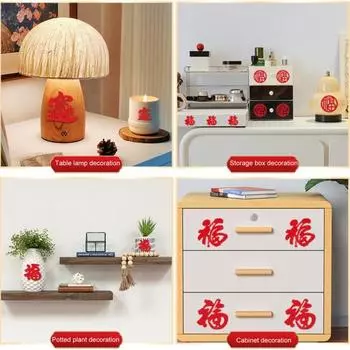 20 шт., наклейки «Благословение года Дракона», персонаж Фу, яркие цвета, праздничные украшения для дома, наклейки на окна E