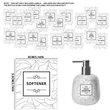 20 шт., наклейки для лосьона большого размера, шампунь-кондиционер для мытья тела, дозатор мыла для ванной комнаты, водостойкие этикетки