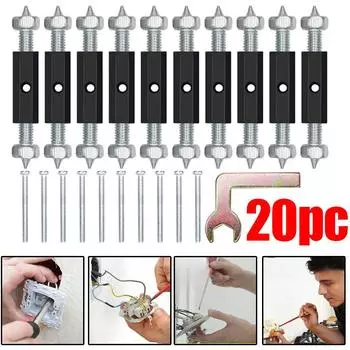 20 шт. настенный выключатель розетка кассета ремонтник регулируемые кассеты винты опорный стержень с ключом электрические аксессуары 86 insulated 10pcs