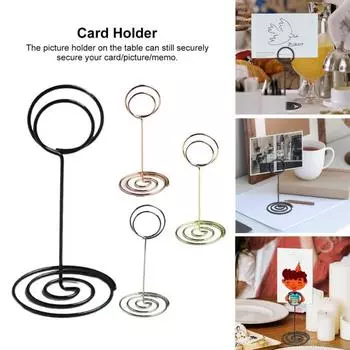 20 шт. настольные держатели для карточек, отдельно стоящее устойчивое основание, полированная нержавеющая сталь, свадебная вечеринка, выпускной прием, ресторан, домашний фото-дисплей для заметок, настольный компьютер Round золотистый