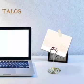 20 шт. настольных держателей карточек, отдельно стоящих, устойчивых, из полированной нержавеющей стали, для свадеб, выпускных, банкетов, ресторанов, домашних фото, офисных памяток Round золотистый