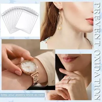 20 шт., небольшие самозапечатывающиеся пластиковые прозрачные ПВХ-сумки для хранения браслетов, колец, сережек, органайзеры для ювелирных изделий